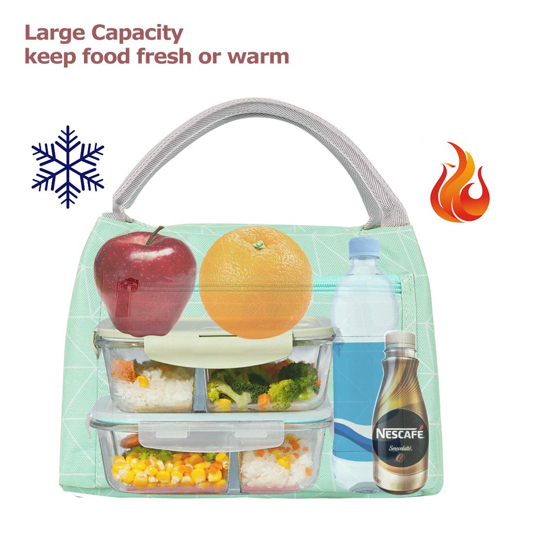Insulated Cooler Lunch Bag for Men & Women - Waterproof Canvas Lunch Box for Work, Picnic, Travel - Perfect Size for Keeping Food Fresh All Day
