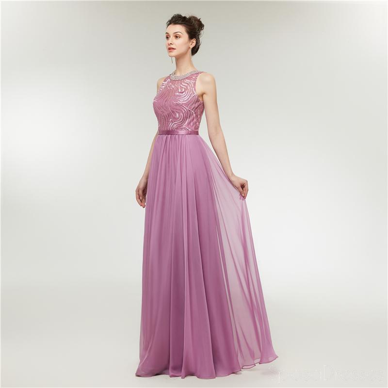 Elegant Purple Beaded Long Prom Dresses for Evening Party | Affordable Formal Gowns for Homecoming, Wedding & Special Occasions