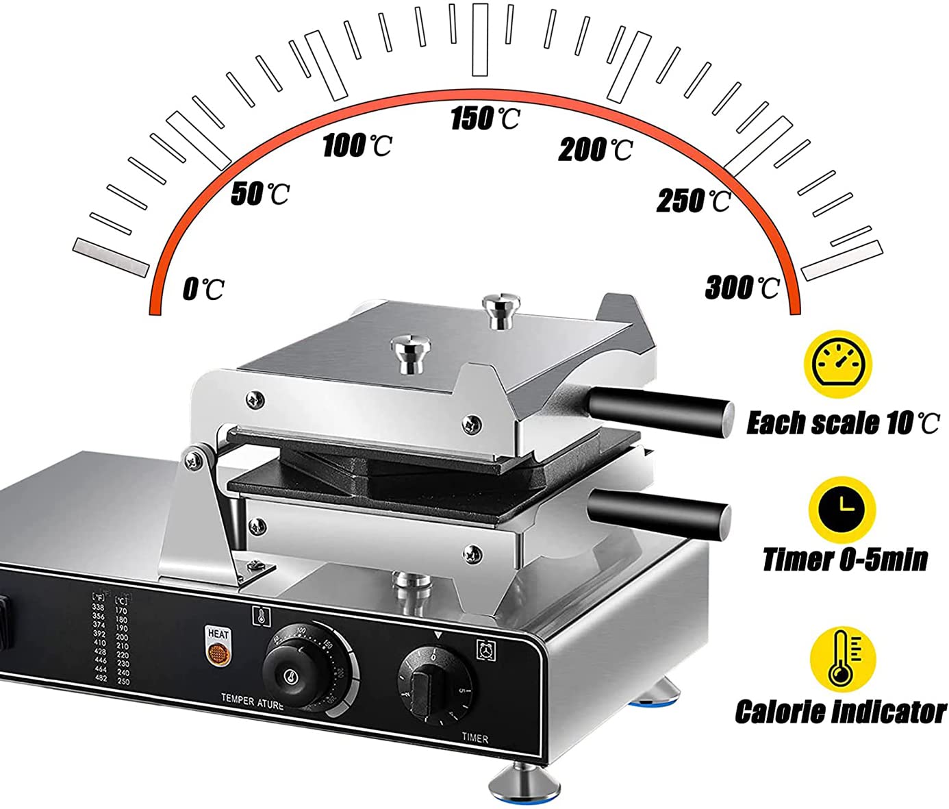 Commercial 1500W Electric Sandwich & Waffle Maker - Non-Stick Egg Bubble Waffle Iron for Breakfast, Brunch, and Snacks - Perfect for Restaurants, Cafes, and Home Use