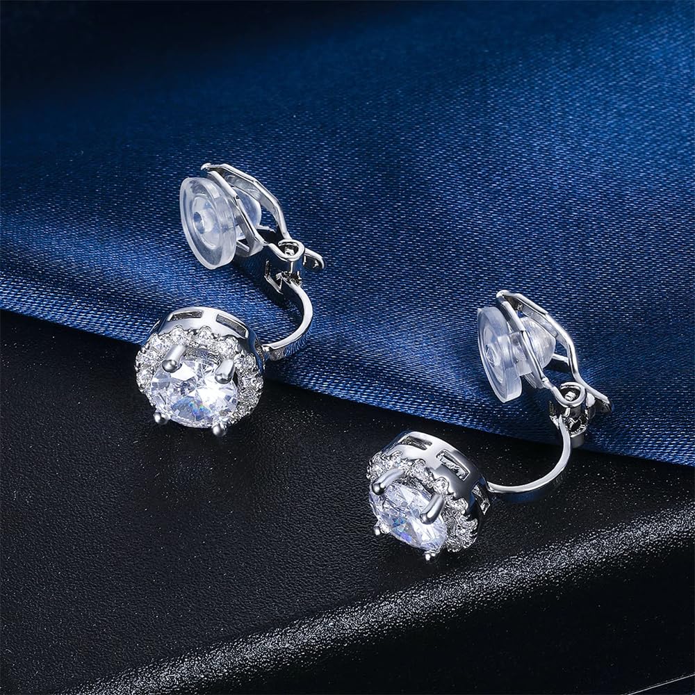 18K Gold Plated Cubic Zirconia Tennis Necklace Bracelet Earrings Set for Women & Men - Elegant Halo Jewelry Pack for Weddings, Anniversaries & Special Occasions
