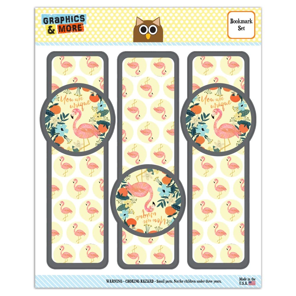 Unique Flamingo Flower Bookmarks - Set of 3 Glossy Laminated Book Markers for Reading, Gifts, and Book Lovers | Perfect for Journals, Novels, and School Supplies