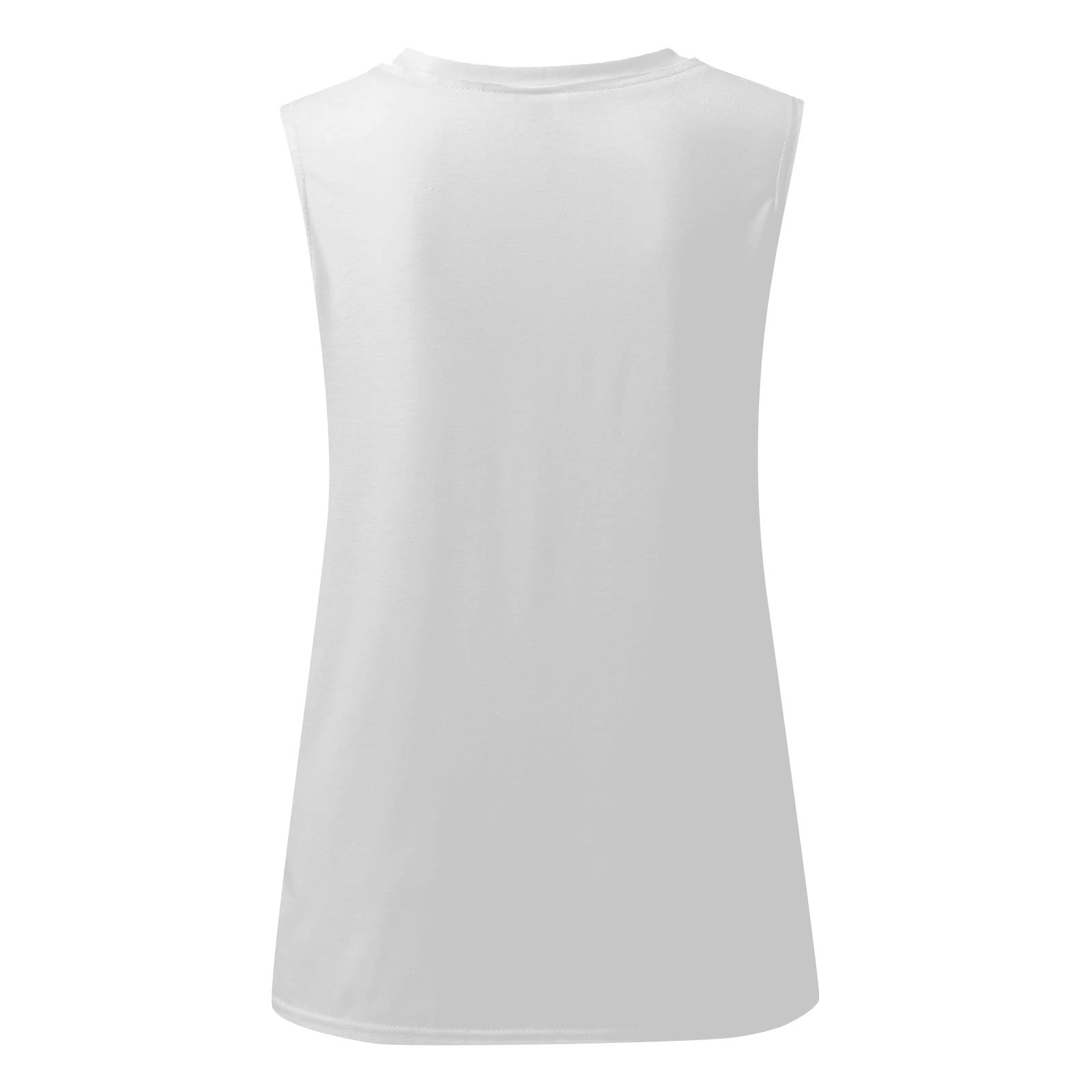 Women's Large Size Solid Color Tank Tops - Summer Sleeveless Henley T-Shirts & Casual Button Down Tunics (White, 4X-Large) | Perfect for Beach Outings, Yoga, and Everyday Wear