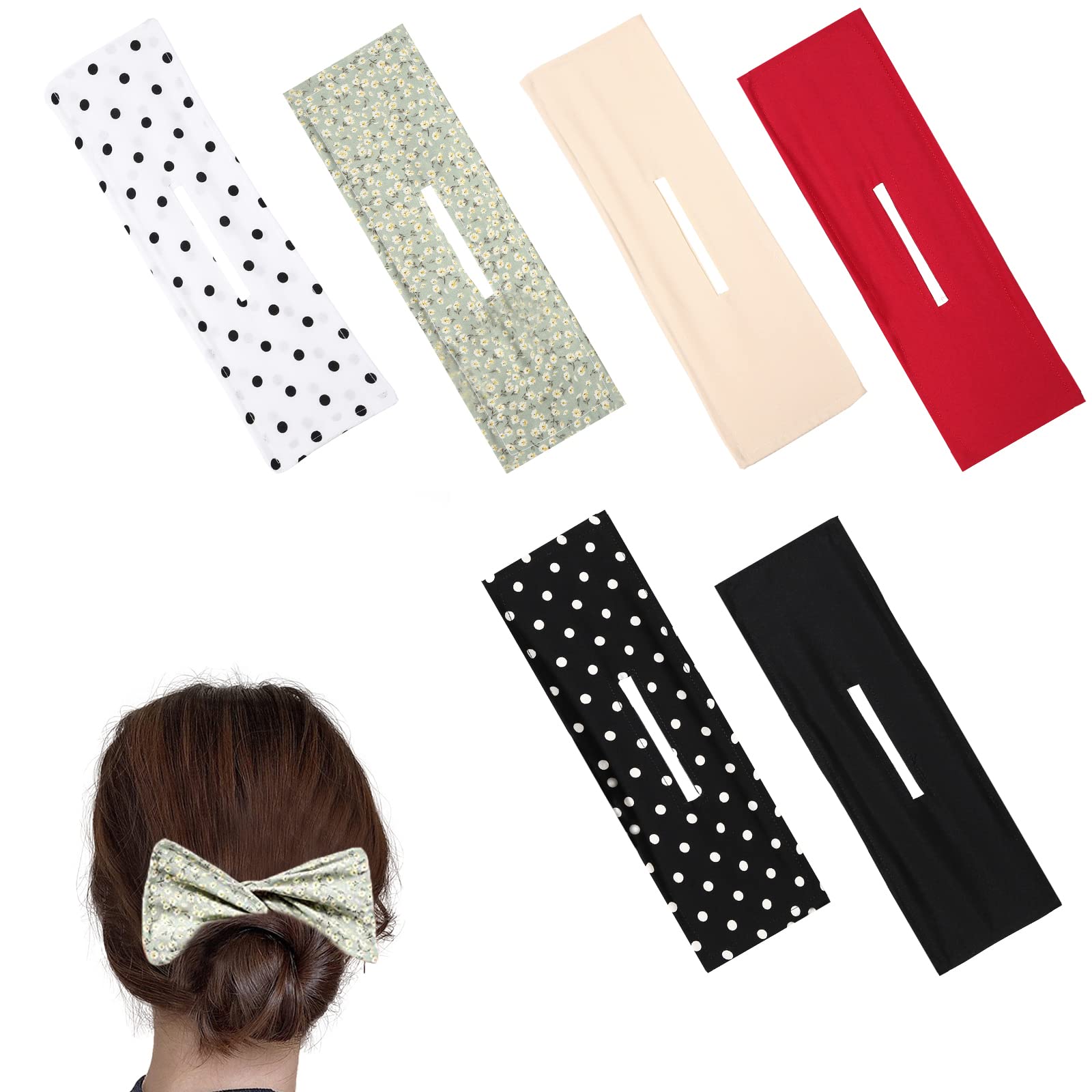 6 Pcs Lazy Deft Bun Maker Set - Magic Hair Clip & Curler for Women - Reusable Flexible Hair Accessories (Multi-color) - Perfect for Quick Updos, Salon Styling & Everyday Fashion Looks