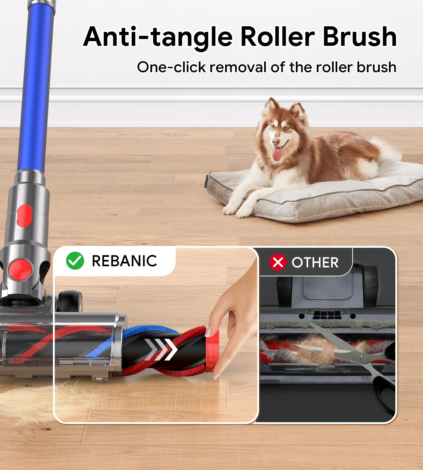 8-in-1 Cordless Stick Vacuum Cleaner with 600W/48Kpa Powerful Suction - 65Min Runtime, Lightweight & Anti-Tangle - Ideal for Hard Floors, Carpets, Pet Hair & Car Cleaning - Self-Standing Rechargeable Home Vacuum for Easy Storage