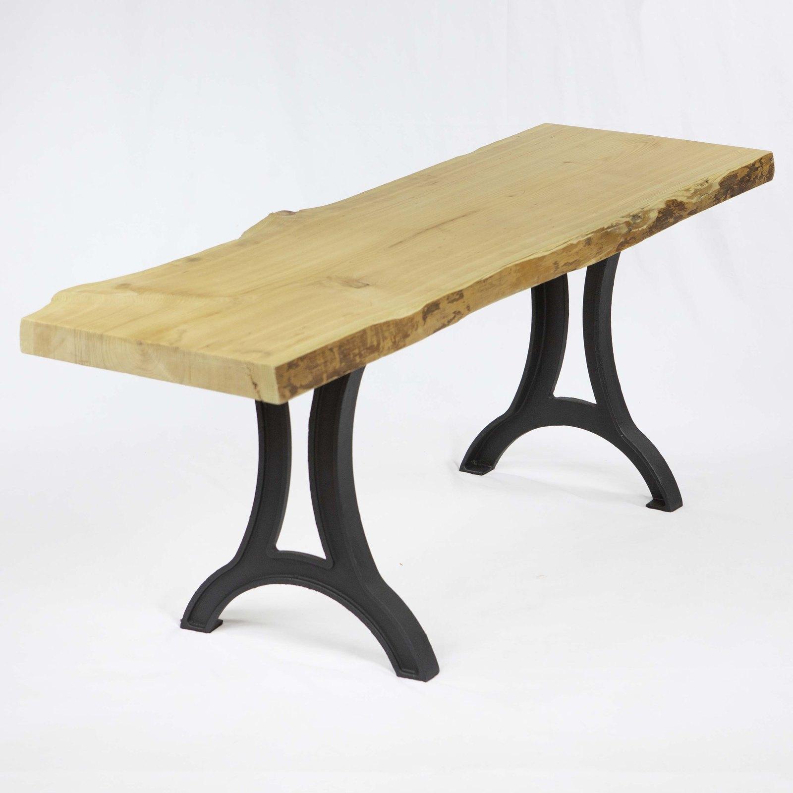 CN700 Heavy Duty Cast Iron Bench Legs or Narrow Coffee Table Legs - 1 Pair - Rustic Industrial Furniture Supports for Indoor/Outdoor Use
