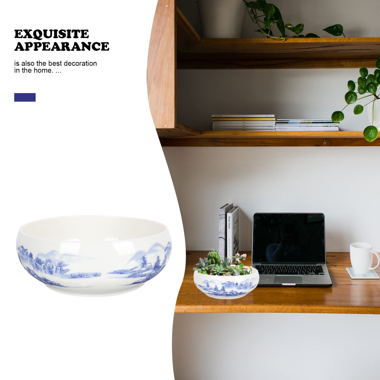 Zerodeko Ceramic Succulent Pots - 4 Inch Cactus Planter with Drainage Hole, Modern Flower Pot for Indoor Plants, Hydroponic Vase, Home Garden Decor - Perfect for Office Desk, Windowsill, and Living Room Decor