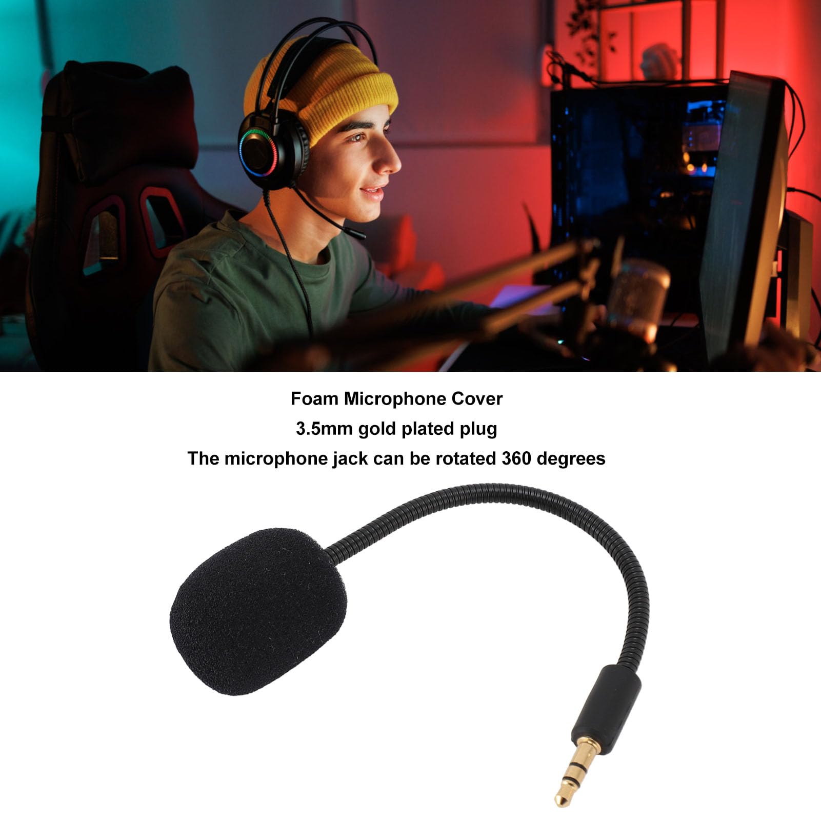 Razer Barracuda X Replacement Microphone - Detachable Boom Mic for Gaming Headsets with 3.5mm Jack | Perfect for PC, PS4, PS5 & Streaming