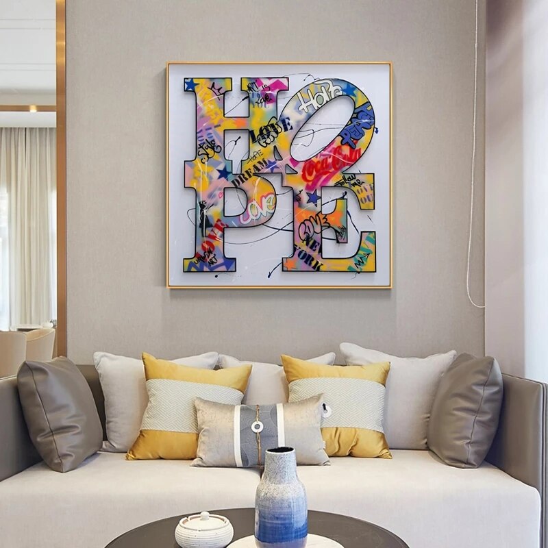 Modern Graffiti Art Canvas Paintings - Inspirational Wall Decor Prints for Living Room, Bedroom & Office | Unique Urban Home Decor