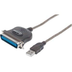 Manhattan USB to Parallel Printer Converter Cable - 6ft USB Type A Male to Centronics Male Parallel Adapter for Printers & Laptops - Connect Legacy Printers to Modern Computers (Model 317016) - Perfect for Office, Home & Small Business Printing Needs