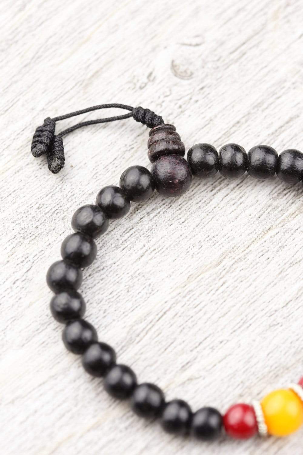 Amber Coral Rosewood Wrist Mala Bracelet - Handmade Buddhist Prayer Beads for Meditation, Yoga & Spiritual Healing