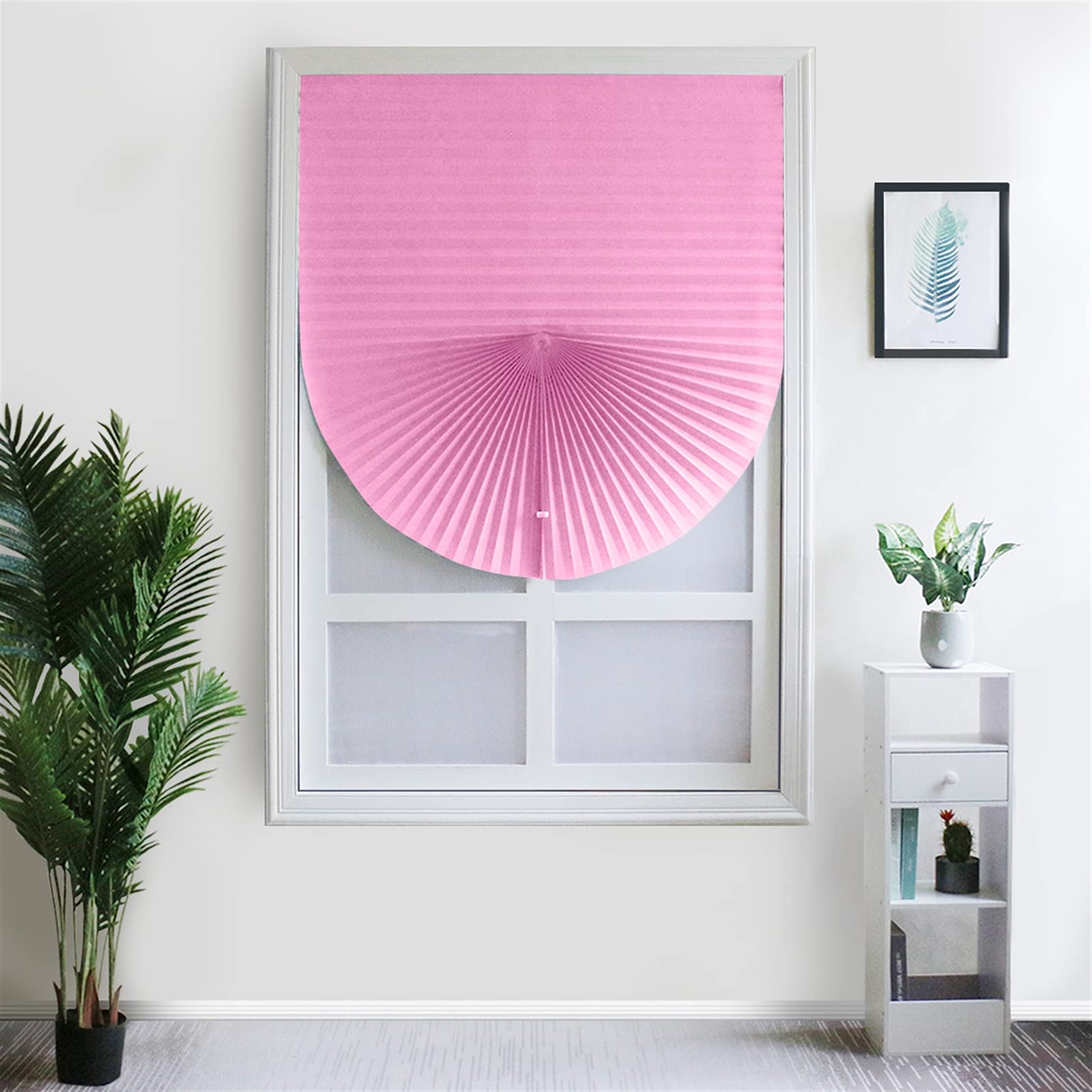 Blackout Pleated Paper Window Shades - Light Filtering Temporary Blinds, Easy Cut & Install with Clips, 35