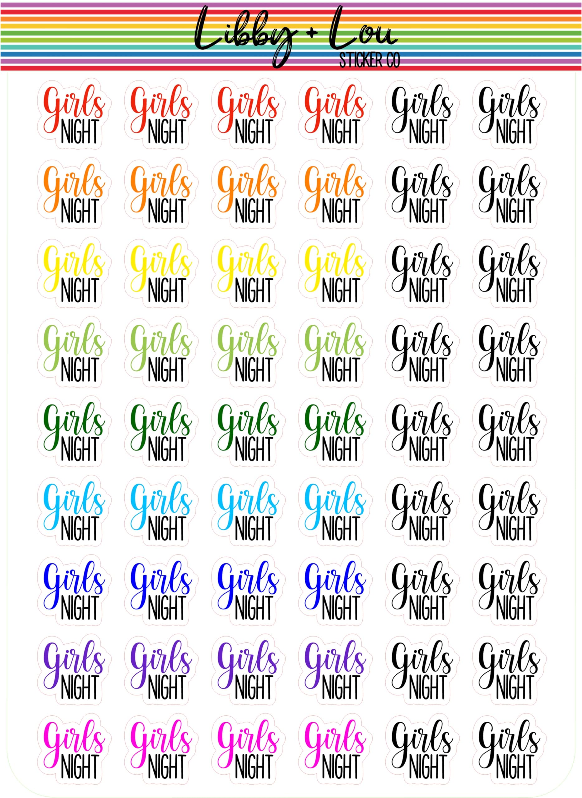 Girls Night Planner Stickers - Fun Party Planning for Friends