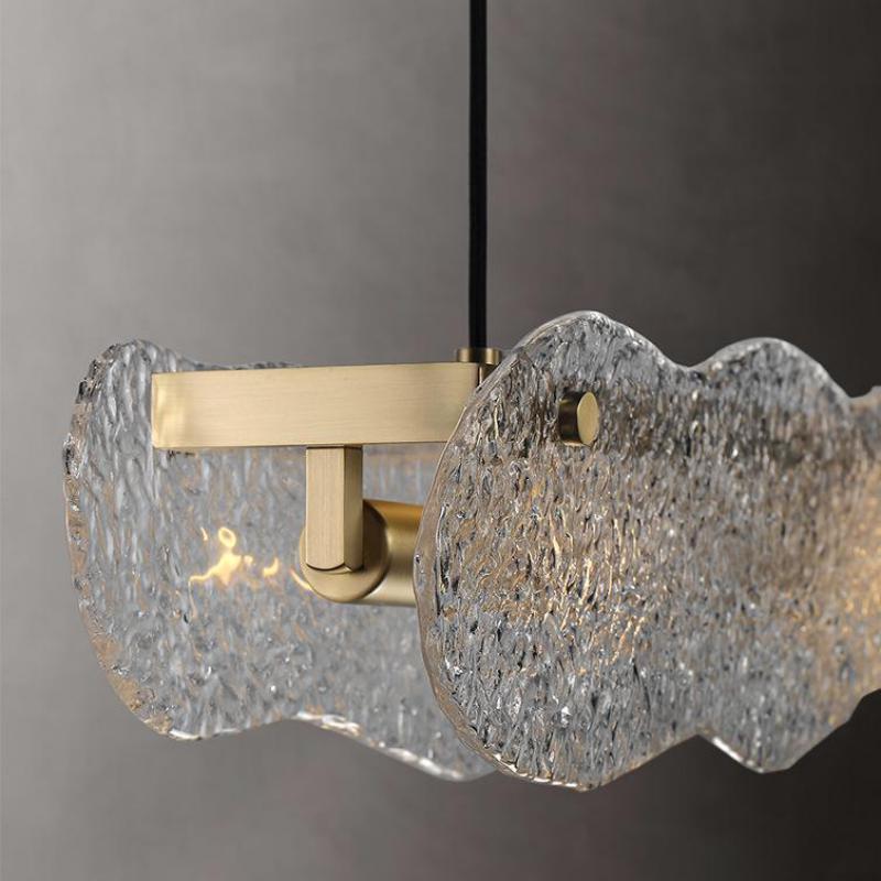 Exquisite Water Ripple Glass Art Chandelier - Unique Handcrafted Ceiling Light for Living Room, Dining Room & Bedroom Decor