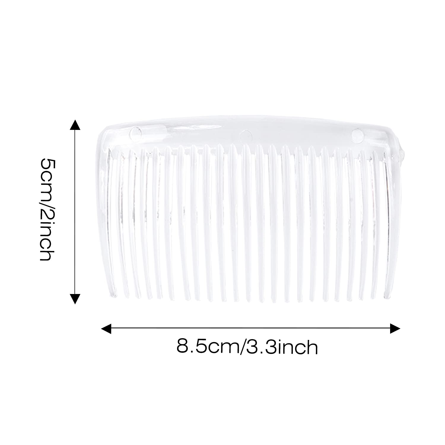 30 Pack 3 Inch White Clear Plastic French Hair Combs - Wedding Bridal Veil Clips, Fine Hair Barrettes with 23 Teeth for Women - Perfect for DIY Hair Accessories, Updos, Buns and Special Occasions