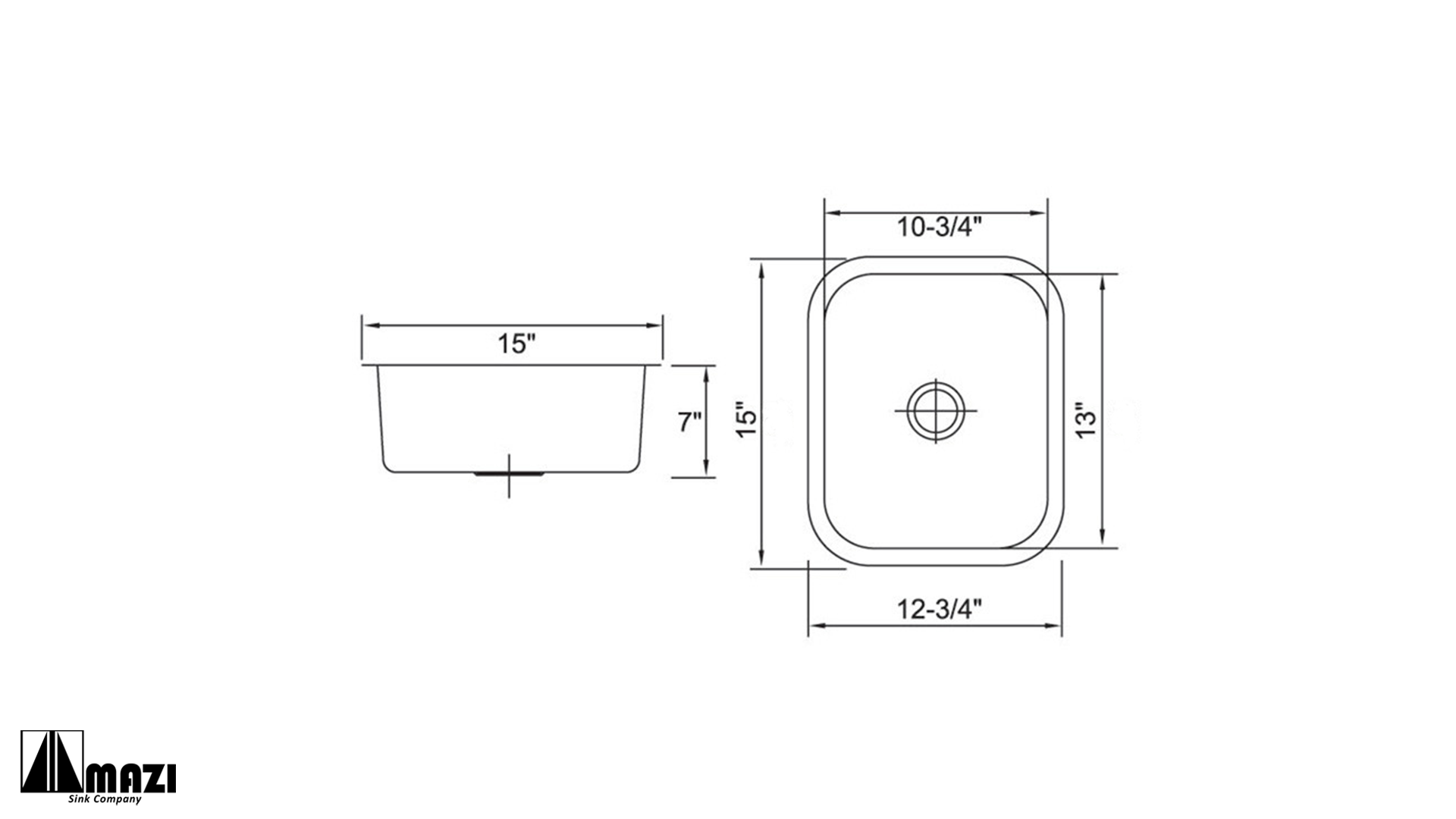 Stainless Steel Commercial Bar Sink - 105