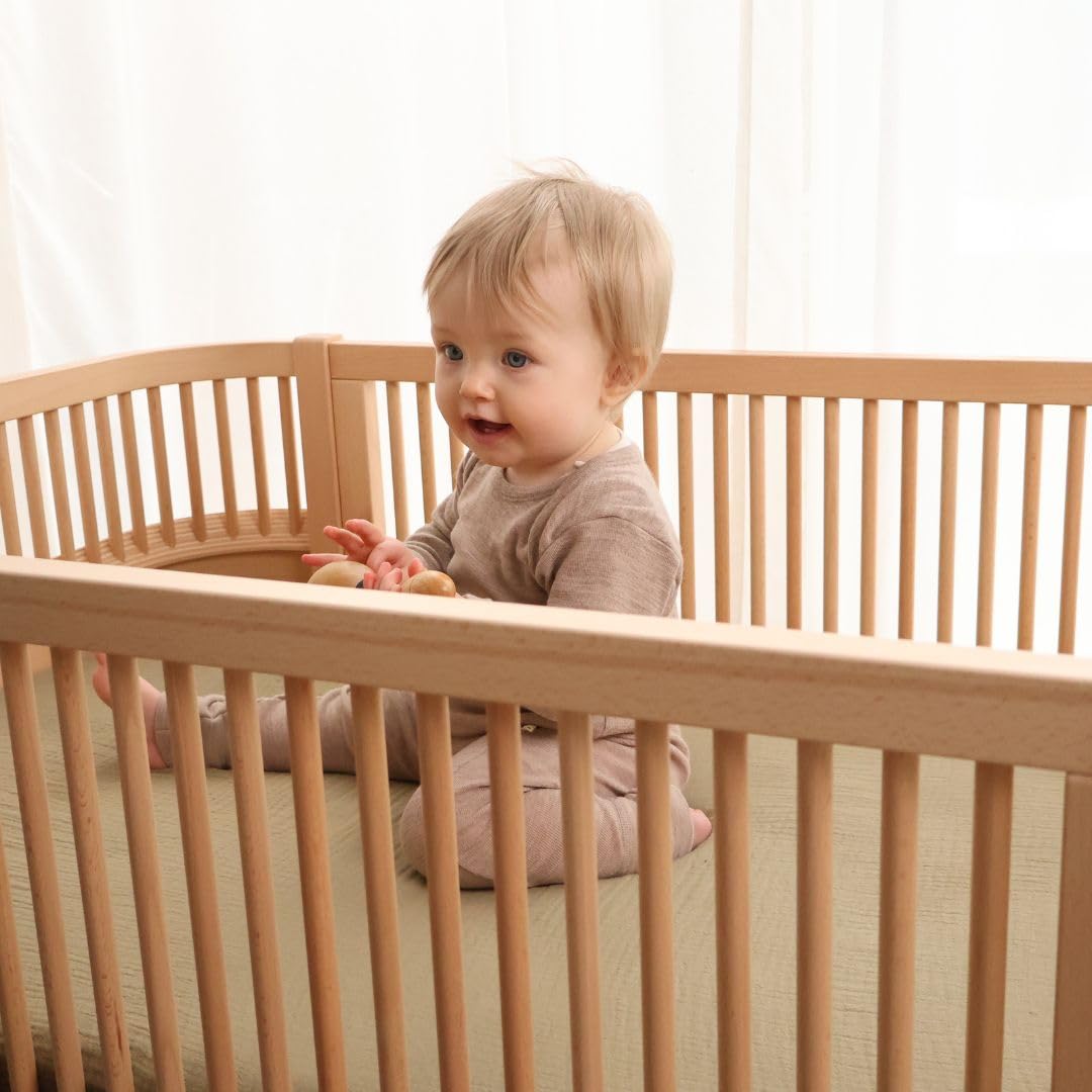 Huxie 100% Organic Muslin Mini Crib Sheets - Super Soft Baby Bedding 24