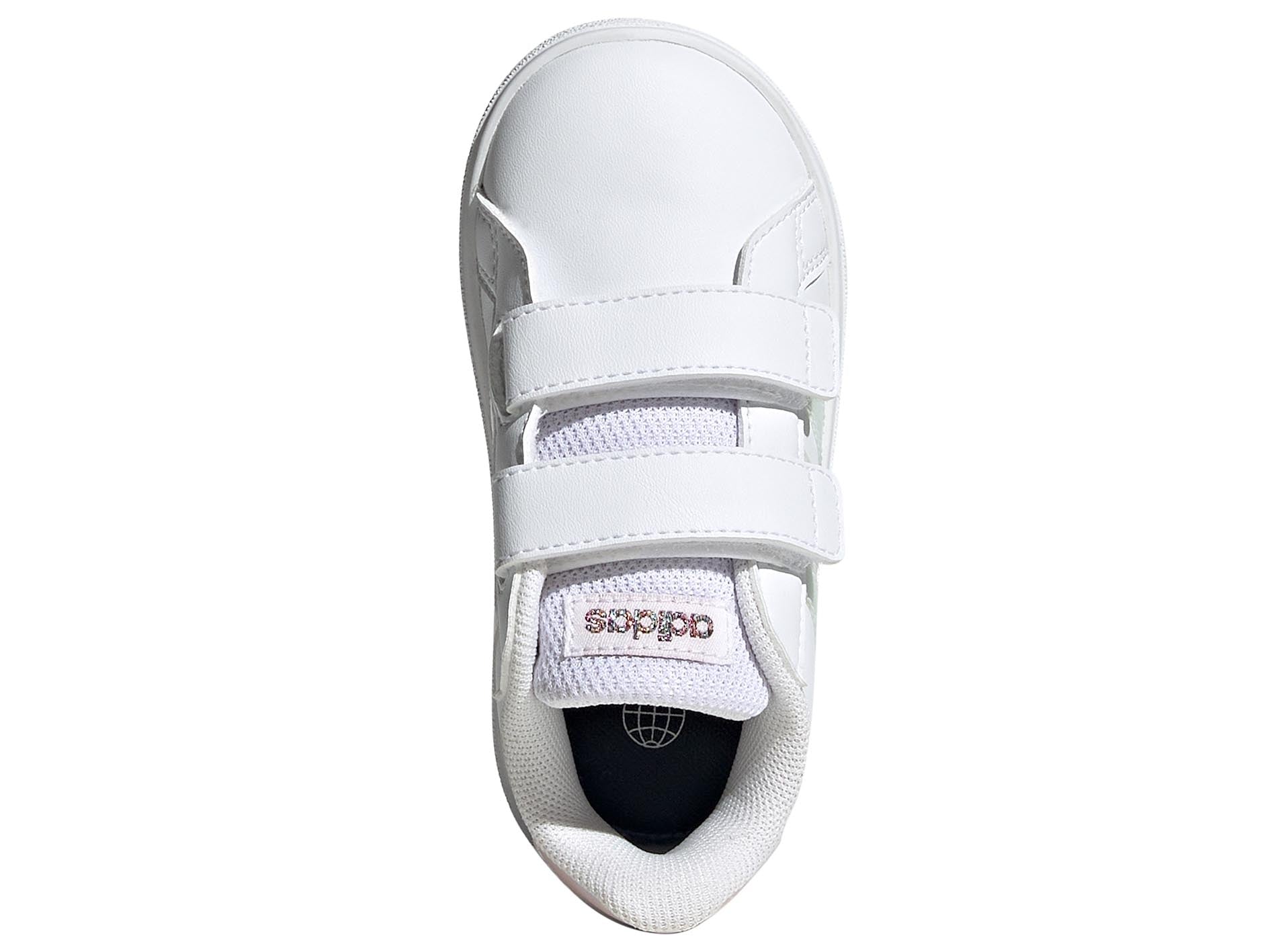Adidas Infants Grand Court 2.0 Sneakers - White & Black Toddler Shoes for Boys & Girls - Comfortable Walking & Casual Play Shoes for Babies