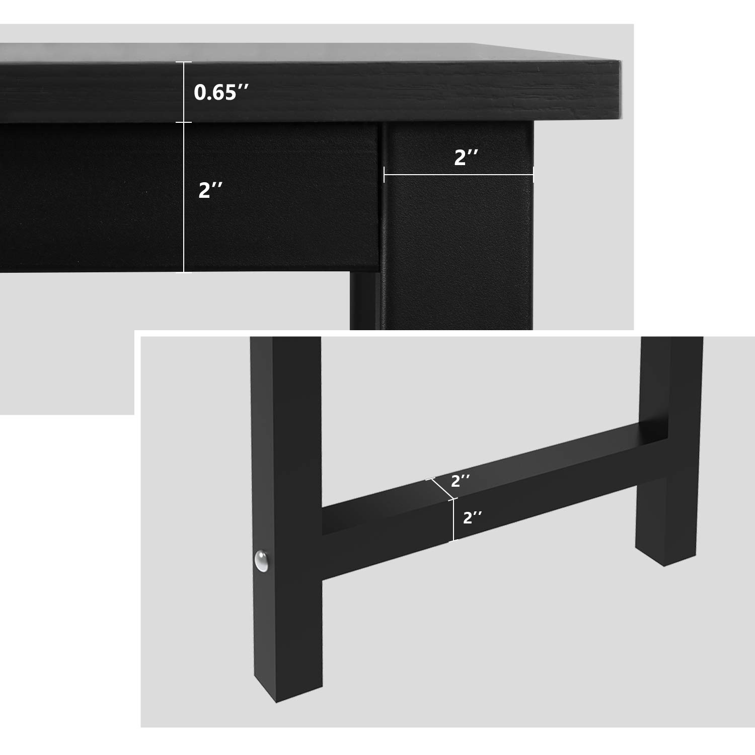 GALSOAR 63 Inch Modern Computer Desk - Home Office Writing Desk, No Assembly PC Workstation, Small Work Table for Laptop (63