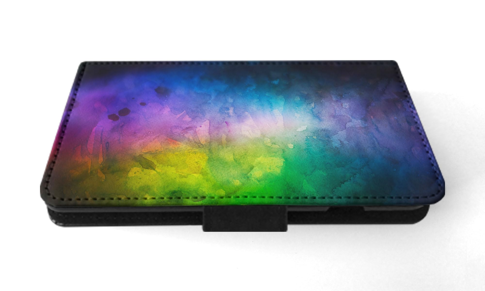 Rainbow Watercolor 111 FLIP Wallet Phone Case for Apple iPhone 15 - Slim Protective Cover with Card Holder & Stand Feature for Everyday Use