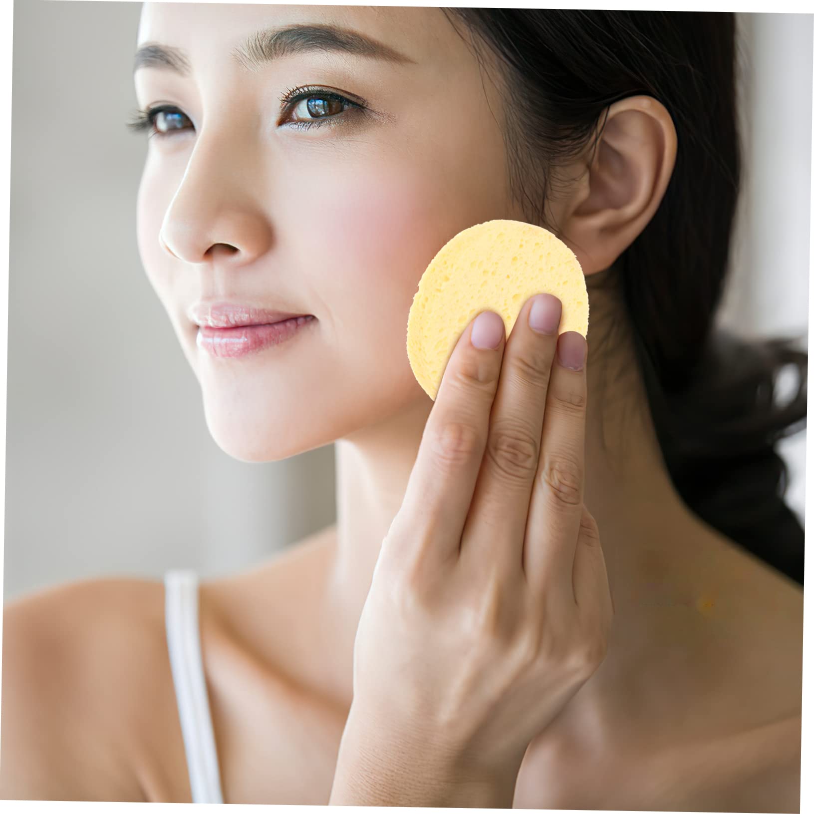 FOMIYES Organic Face Cleansing Sponges - 10 Pack Reusable Microfiber Makeup Remover Pads for Gentle Facial Cleansing & Exfoliation | Eco-Friendly Skincare & Travel Beauty Essential