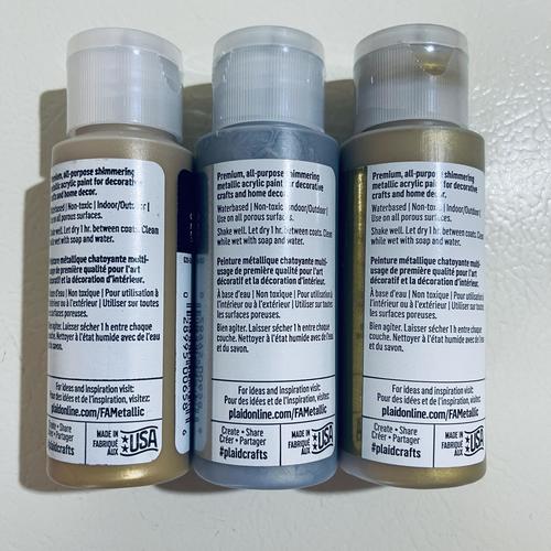 FolkArt Acrylic Metallic Gold & Silver Paint Set with 20 Bosobo Brushes - Bundle for DIY Crafts, Home Decor & Art Projects
