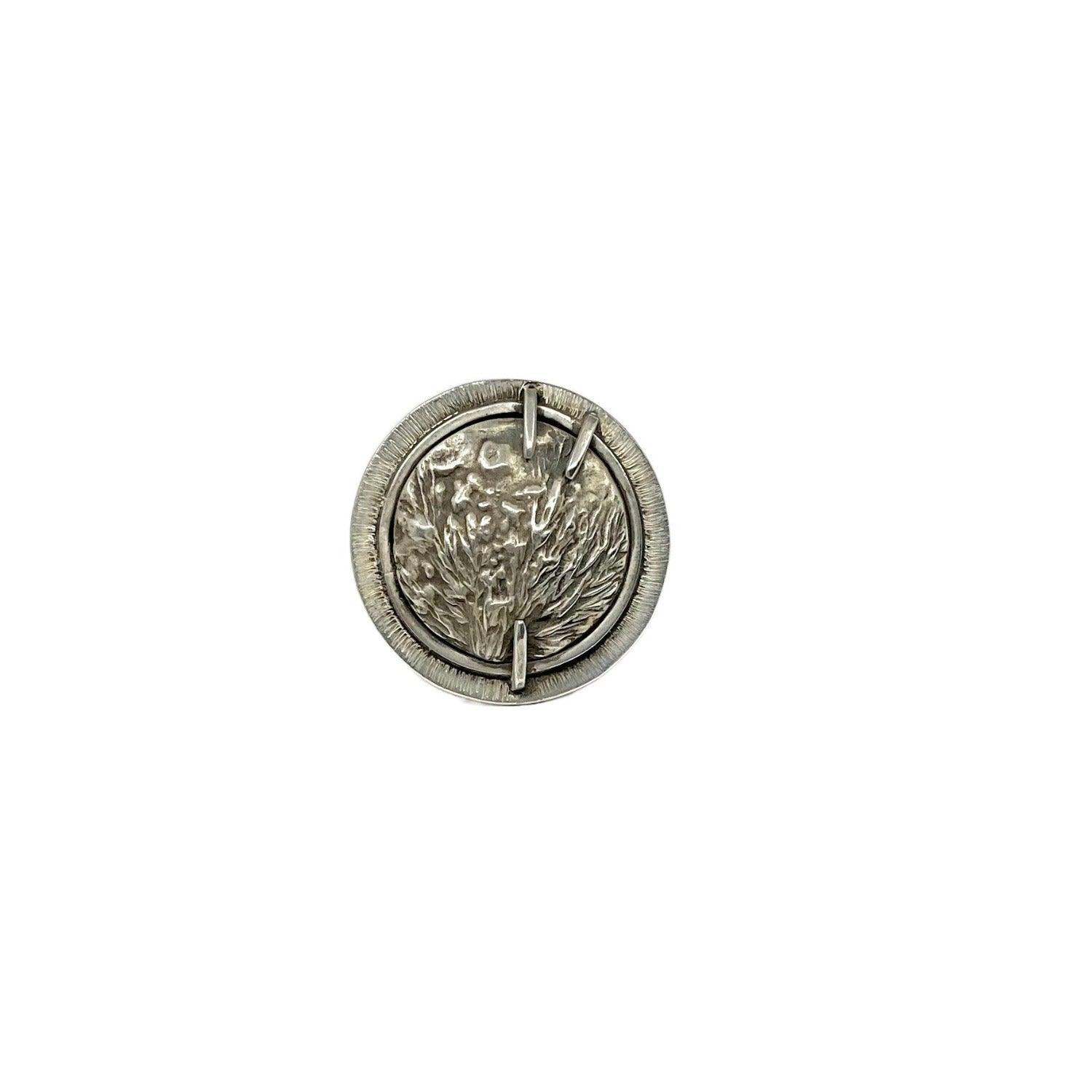 Wild Grass Shield Ring - Durable Stainless Steel Adjustable Nature-Inspired Jewelry for Outdoor Adventures, Hiking & Camping