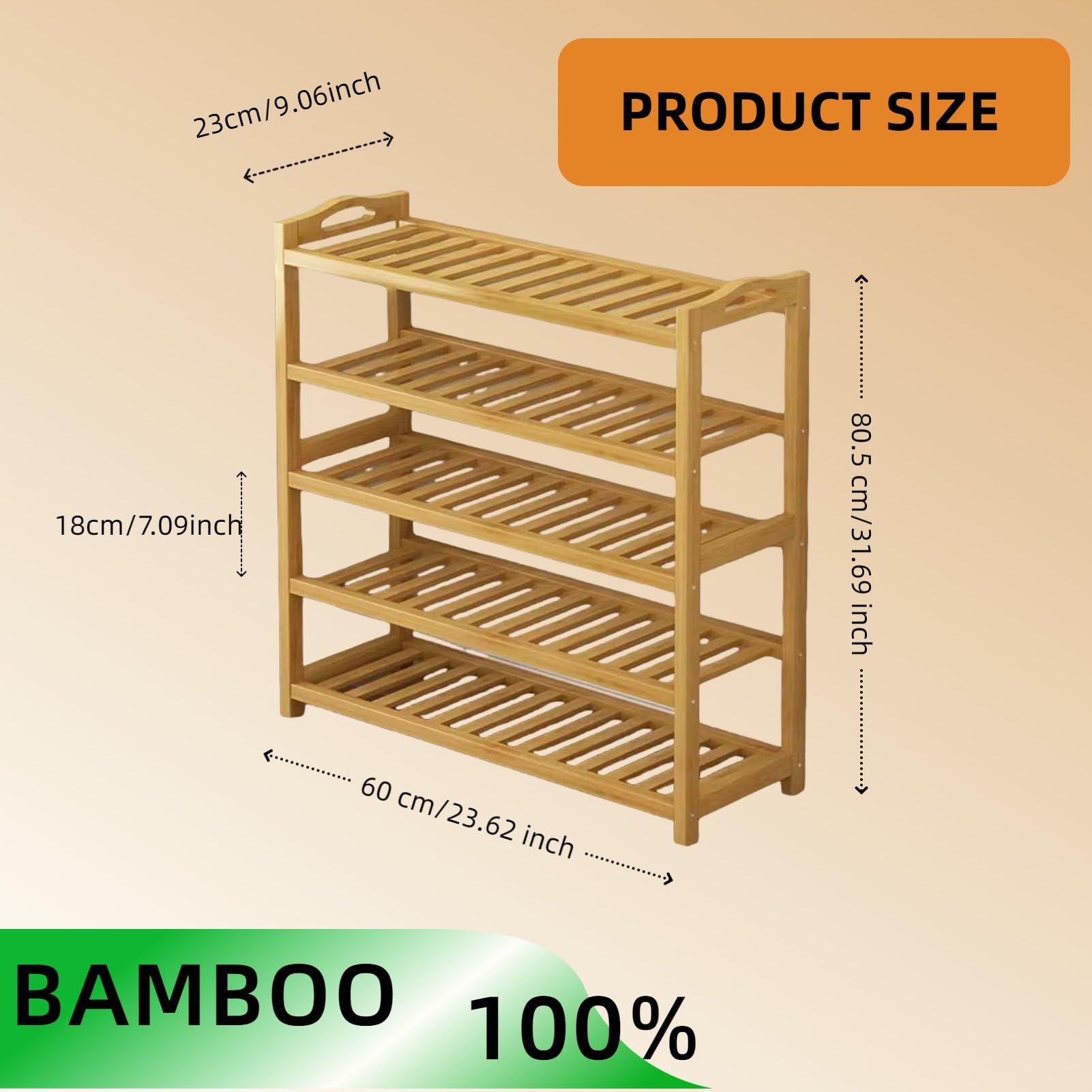 5-Tier Wooden Stackable Shoe Rack Organizer - Free Standing Entryway Hallway Storage Shelf for Shoes, Hats & Accessories | Space-Saving Multi-Functional Home Organization Solution for Small Spaces & Closet Storage