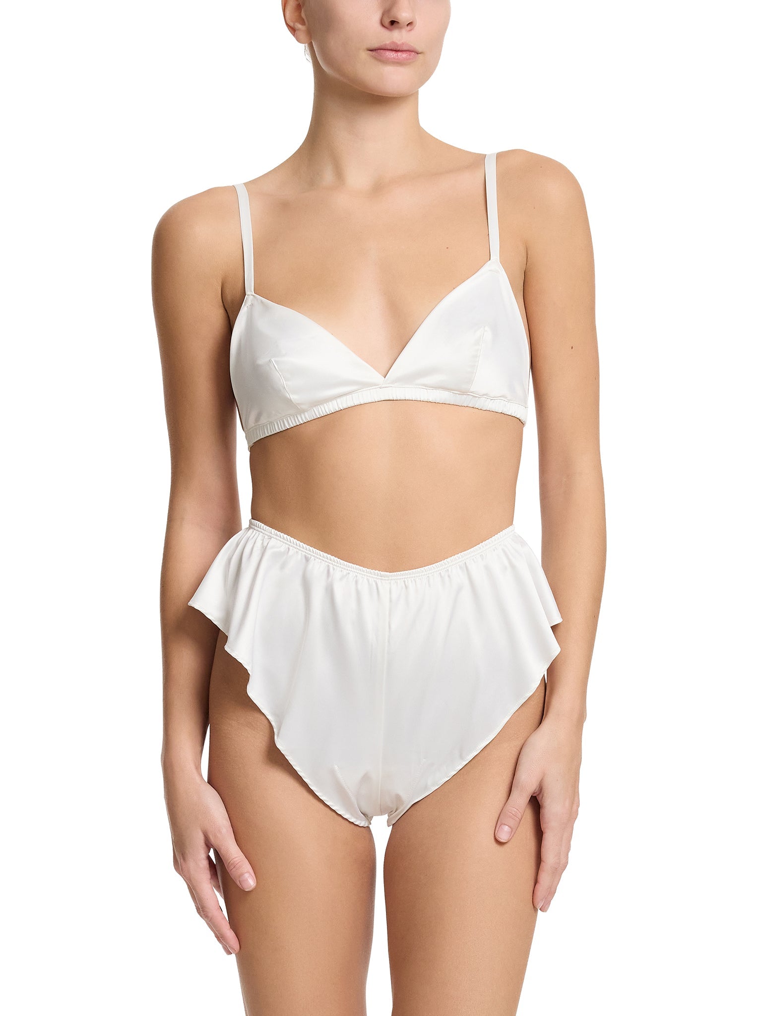 Luxury Satin Sleep Bralette for Women - Comfortable Wireless Lace Bralette for Nightwear, Lounge & Relaxation