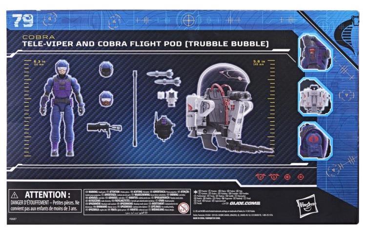 G.I. Joe Classified Series Tele-Viper & Cobra Flight Pod (Trouble Bubble) 6-Inch Action Figure Set - Collectible Military Toy for Display & Play Battles