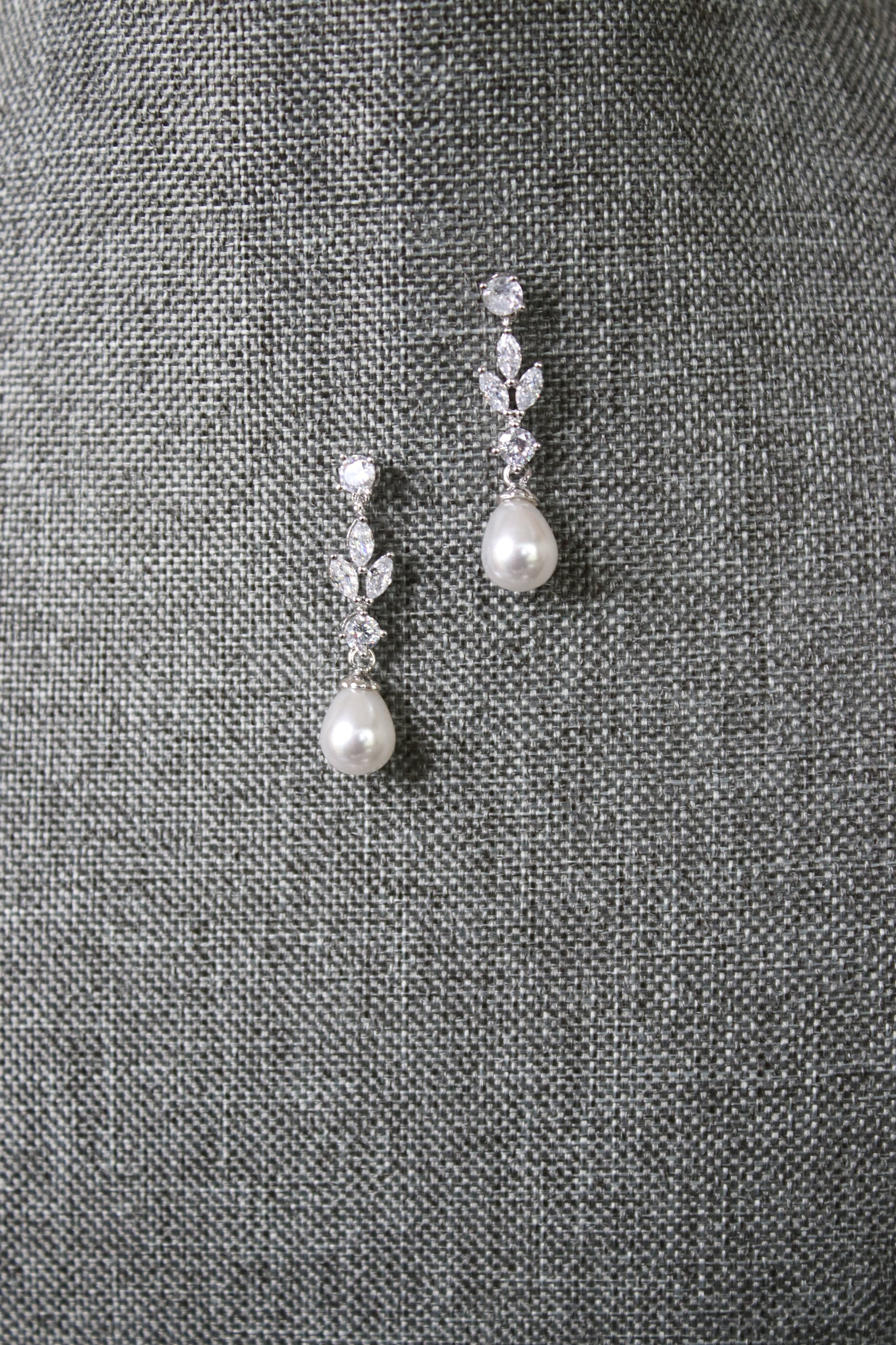 BLAISE Simulated Diamond & Pearl Drop Earrings for Women - Elegant Dangle Jewelry for Weddings, Parties & Special Occasions