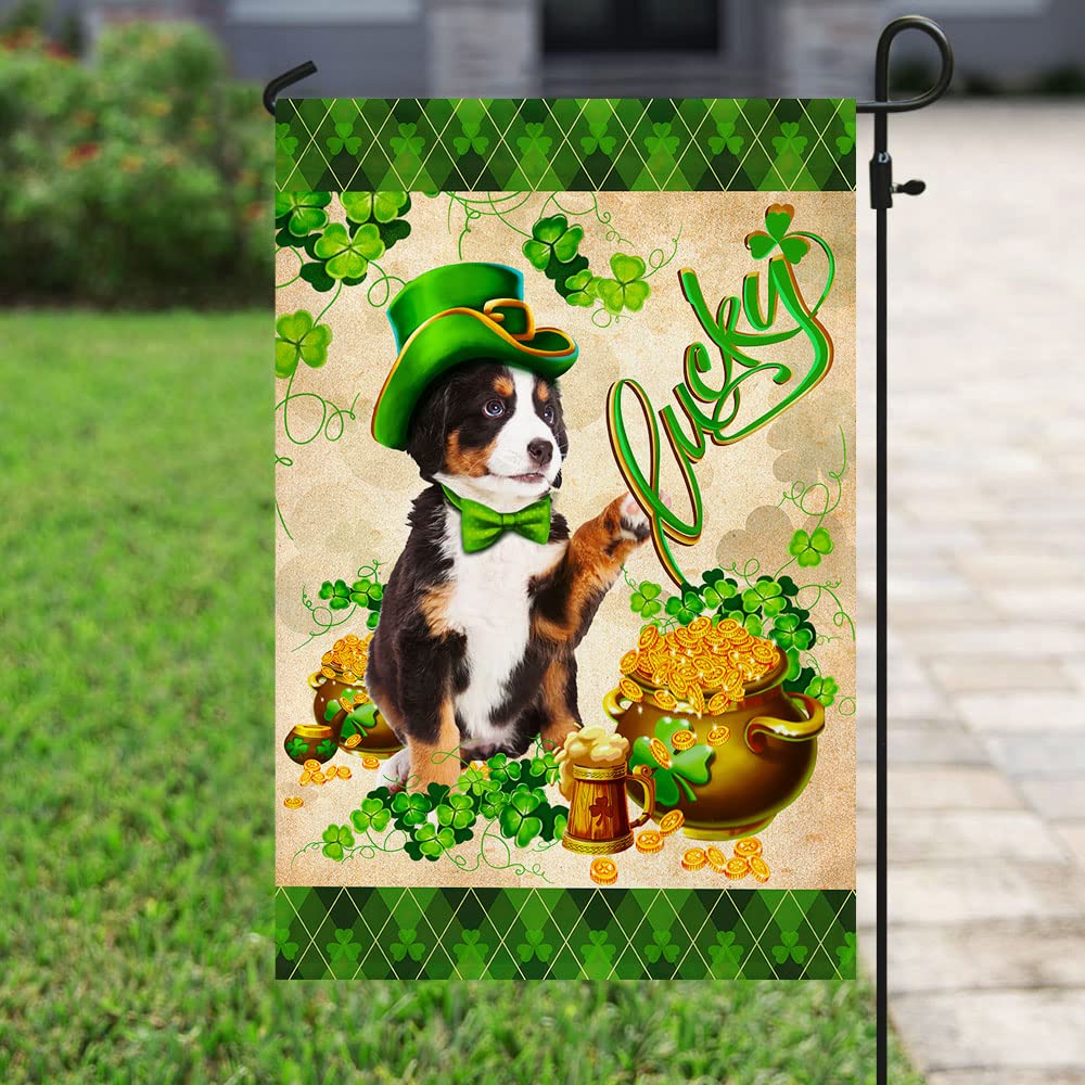 American Flag with Australian Shepherd & St. Patrick's Day Design - Durable Outdoor House Decoration for Yard, Garden, and Patio | Perfect for Holidays, Home Decor & Dog Lovers