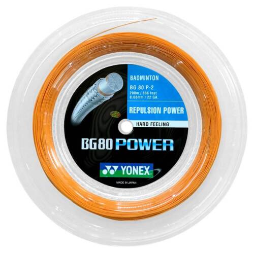 Yonex BG80 Power Badminton String Reel - High Performance Badminton String for Smash Power & Durability | Perfect for Tournament Play & Professional Players