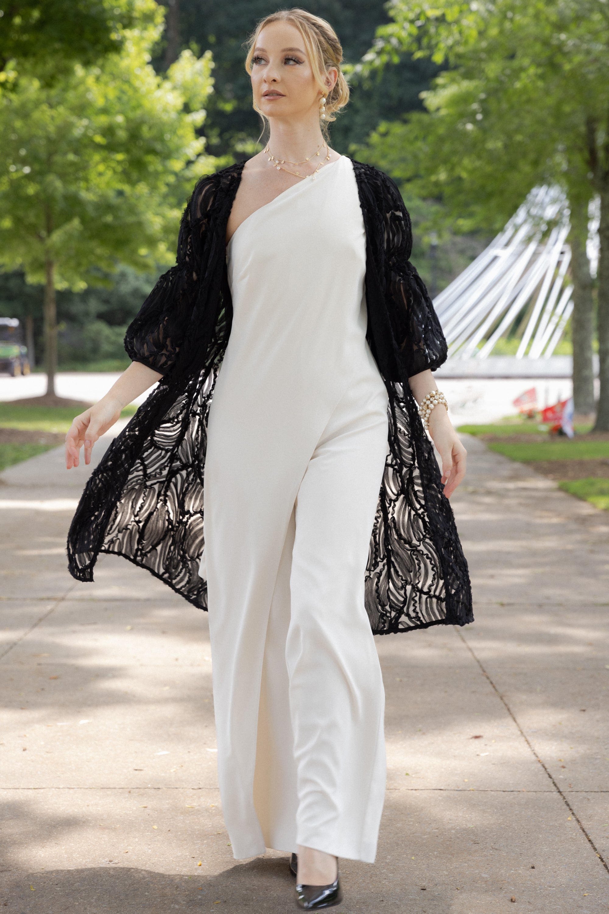 Stylish Midi Cutout Duster Coat for Women - Elegant Longline Open Back Cardigan - Perfect for Office, Date Night & Fall Layering