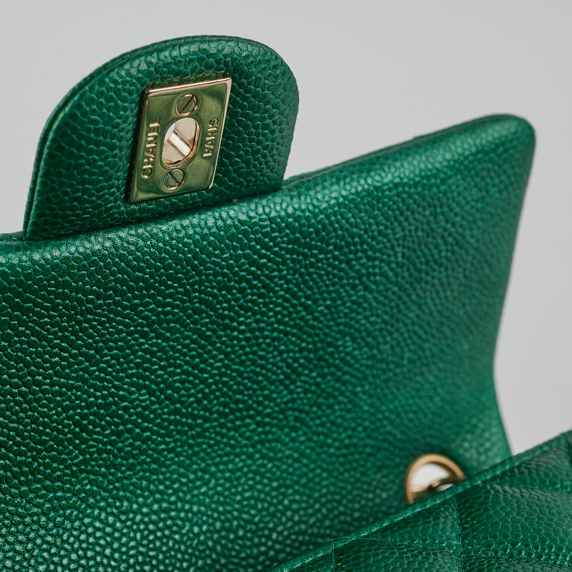 Chanel Caviar Leather Mini Rectangular Flap Bag in Emerald Green - 18S Collection | Luxury Crossbody Purse for Women, Perfect for Parties & Evening Events