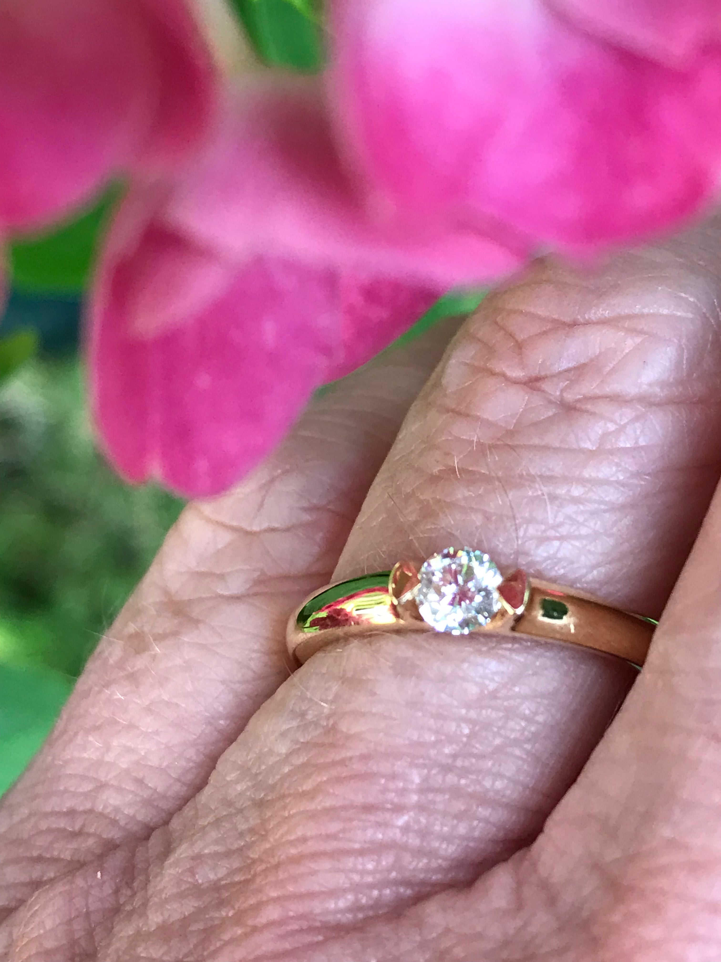 18ct Yellow Gold 0.25ct Natural Brilliant Diamond Ring for Women - Elegant Wedding, Engagement & Anniversary Jewelry Gift