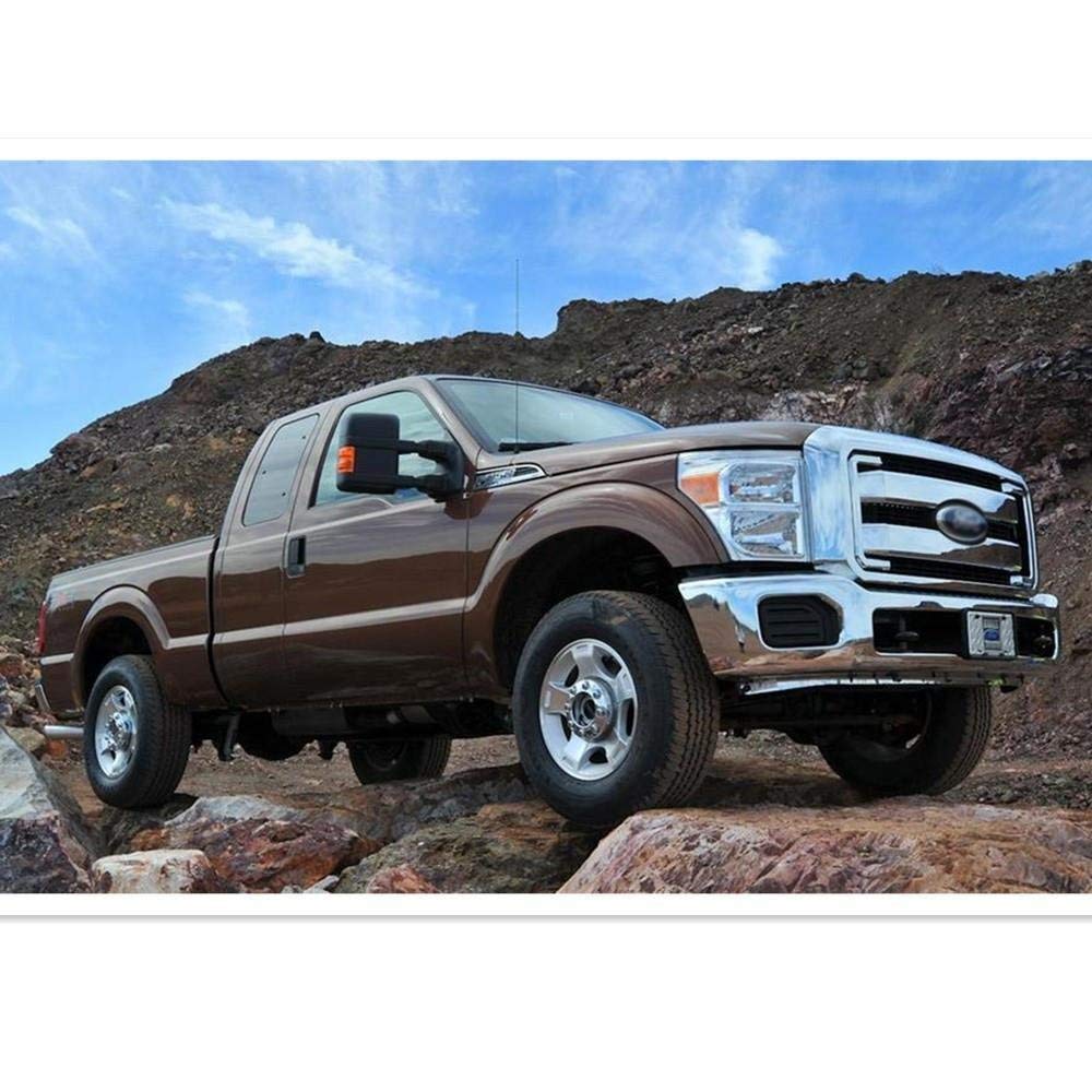 Heated Power-Adjustable Towing Mirrors with Amber Turn Signals for 1999-2007 Ford F250 Super Duty - Textured Black - Perfect for Towing Trailers & Enhancing Visibility