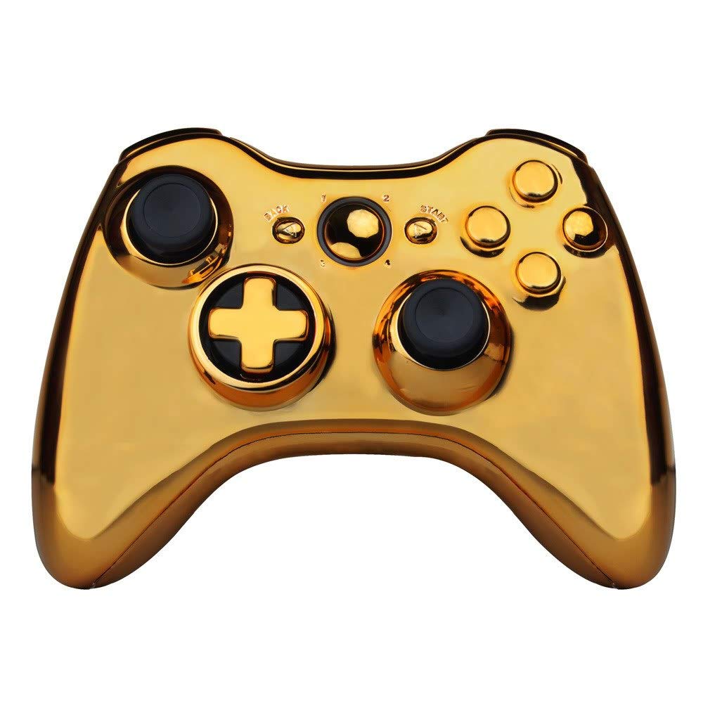 Premium OSTENT Full Controller Shell Case for Microsoft Xbox 360 Wireless Controller - Gold Edition | Durable Protection & Enhanced Grip for Gaming Sessions
