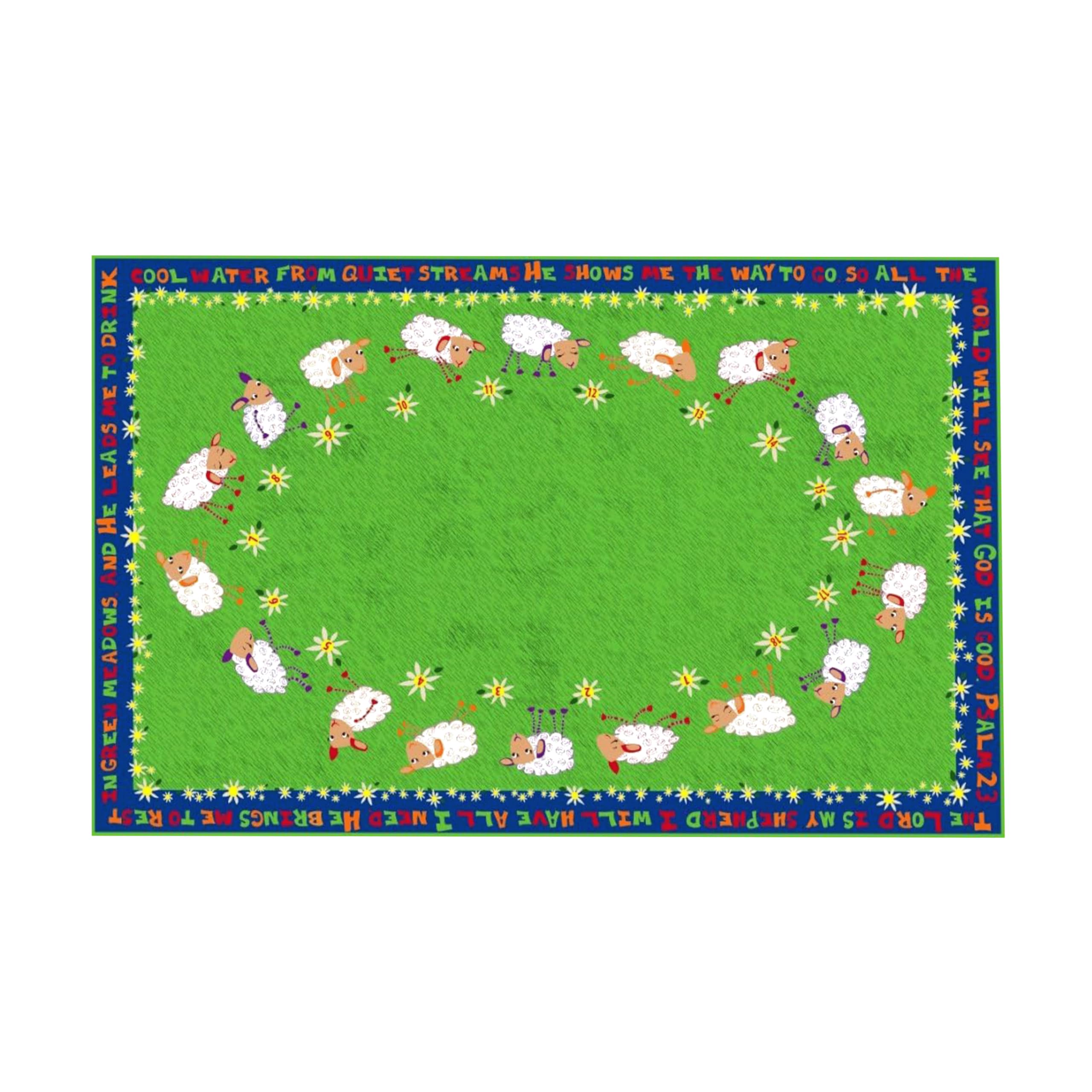 Soft Little Lambs of God Sunday School Carpet 6' x 8'6