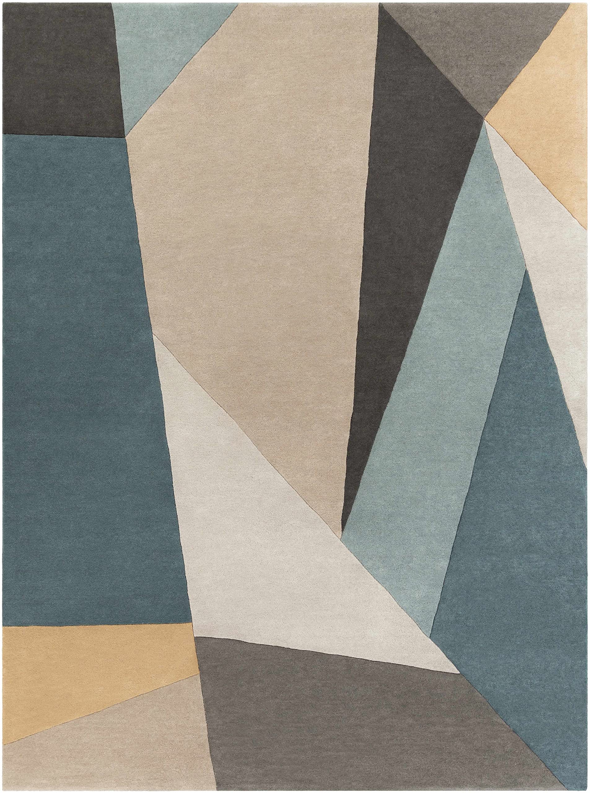 Hauteloom Salida Handmade Wool Area Rug 5' x 8' - Soft Modern Gray & Green Living Room Bedroom Rug - Perfect for Cozy Home Decor & High Traffic Areas