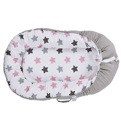 **Star Pattern Baby Lounger - Breathable Newborn Nest for Bassinet & Crib - Perfect for Home, Nursery & Travel**    *(Use Cases: Ideal for napping, playtime, or cozy relaxation at home, in the nursery, or on-the-go.)*