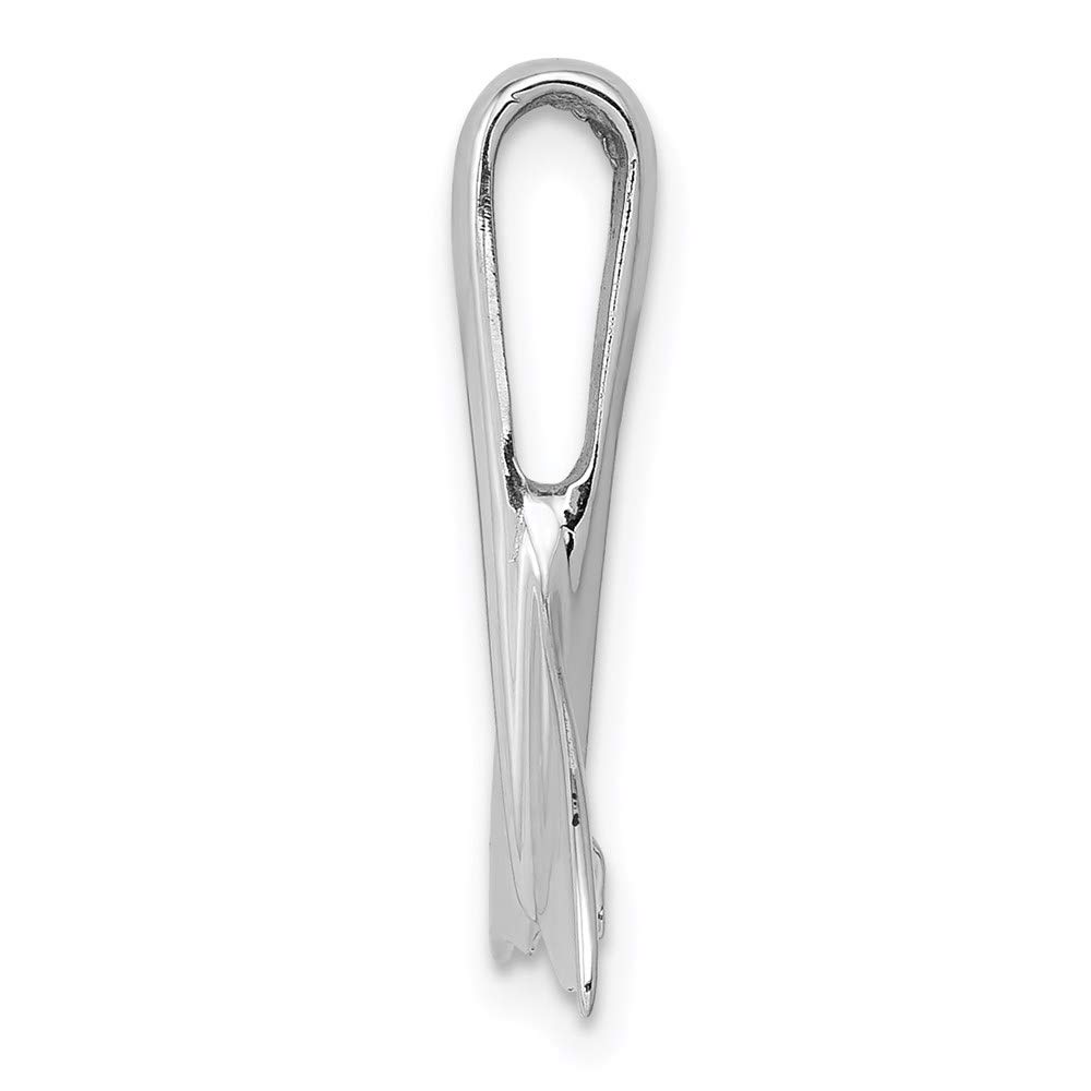 14k White Gold Whale Tail Slide - Elegant Black Bow for Jewelry Lovers