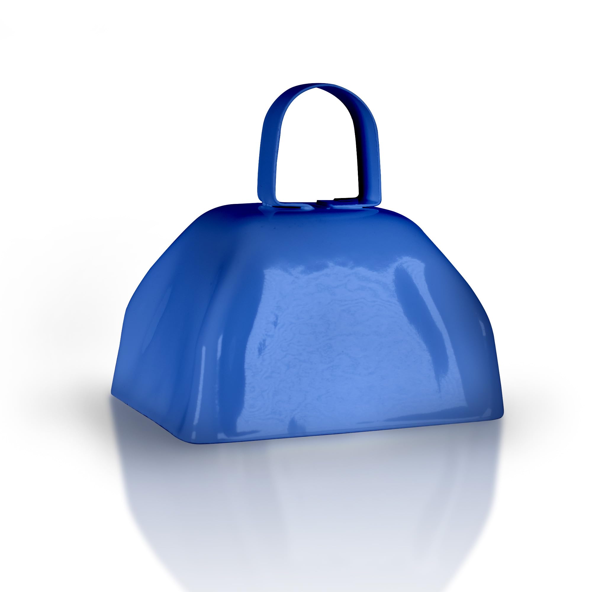 3 Inch Metal Cowbells with Handles - 12 Pack Navy Blue Noise Makers for Sports Events, Cheering & Farm Use - Loud Windy City Novelties Cow Bells