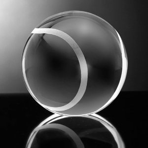 Amlong 3-Inch Crystal Tennis Ball Paperweight with Gift Box - Elegant Desk Decor for Office, Home, or Sports Enthusiast Gift