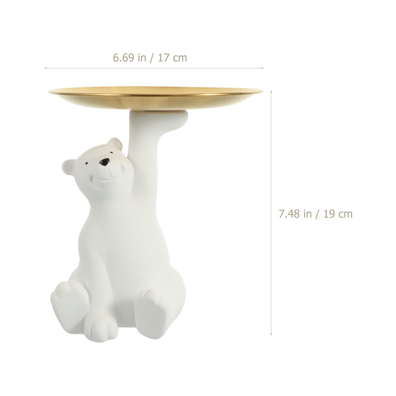 Stylish White Resin Bear Tray & Key Holder - Cute Koala Decor for Entryway, Home Organization & Small Item Storage - Perfect for Keys, Jewelry & Essentials