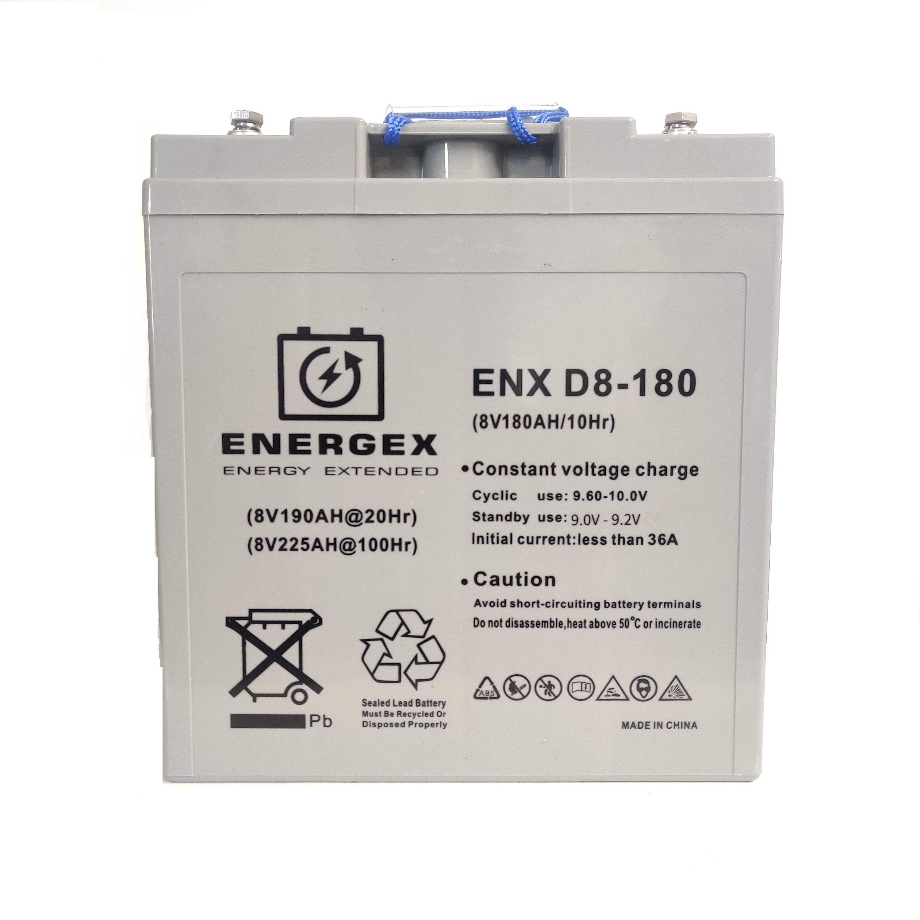 Energex AGM Deep Cycle 8V 180Ah Golf Cart Battery - Premium Power for Golf Carts, RVs, Marine & Solar Applications - Long-Lasting Performance for Outdoor Adventures