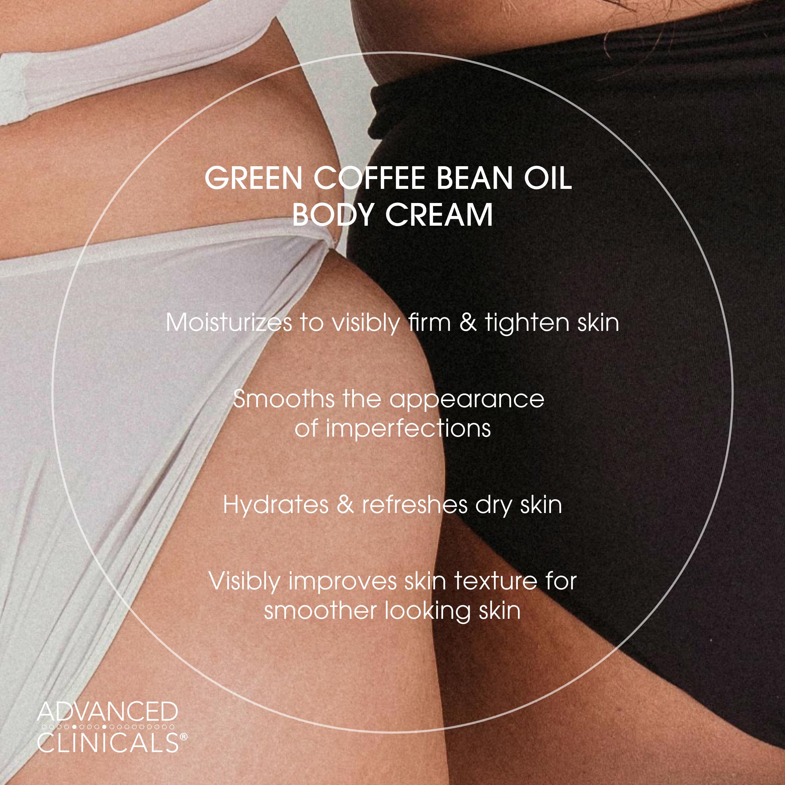 Advanced Clinicals Green Coffee Bean Oil Thermo Firming Body Cream - Caffeine & Collagen Moisturizing Lotion for Women | Skin Tightening & Cellulite Treatment | Travel Size Included for On-the-Go Use