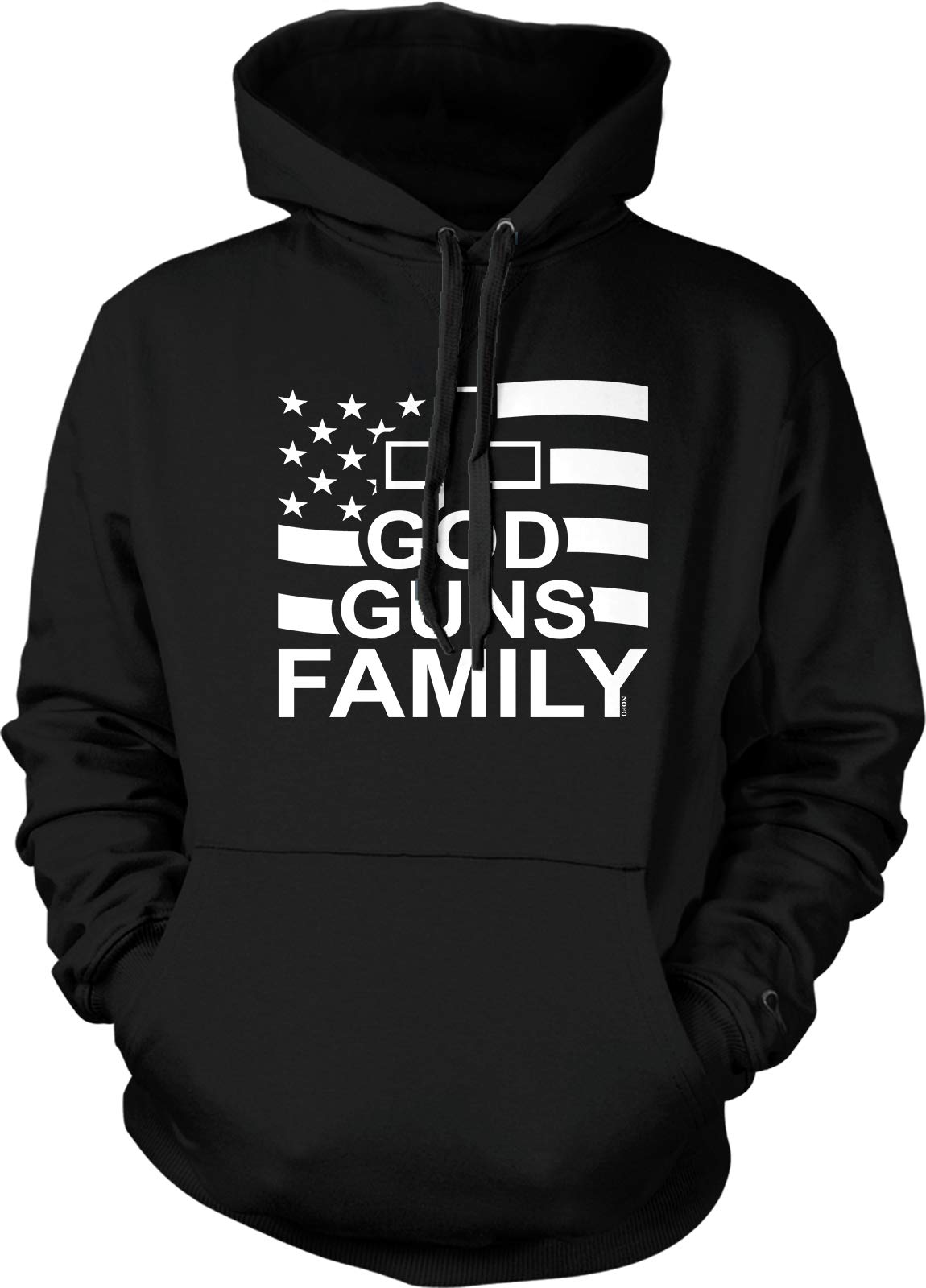 God Guns Family Hooded Sweatshirt - Patriotic American Pullover Hoodie for Men & Women - Perfect for Outdoor Adventures, Hunting, and Casual Wear