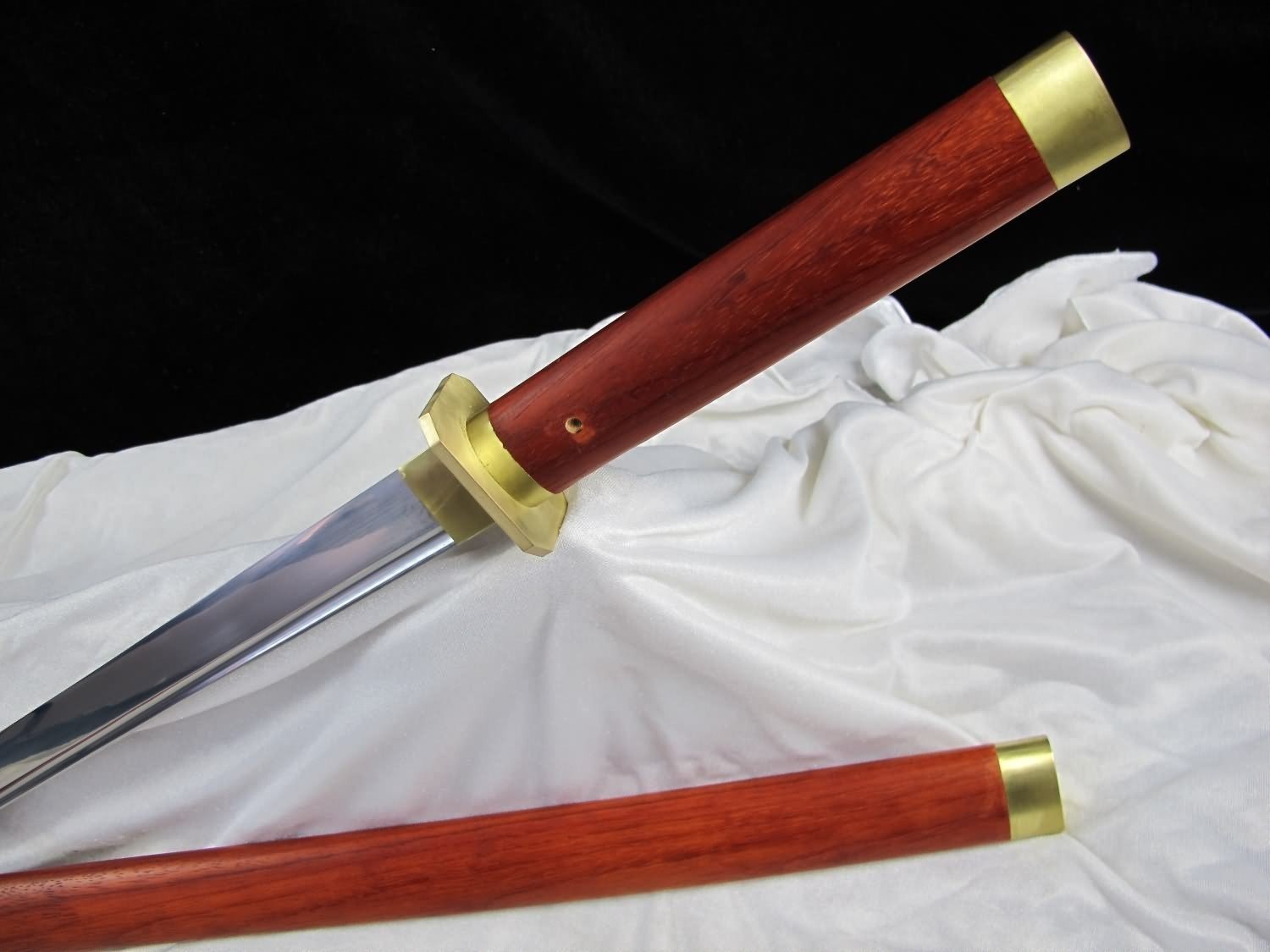 High-Carbon Steel Chinese Sword with Redwood Scabbard - 30