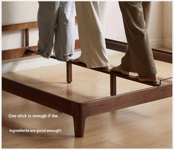Premium Black Walnut Solid Wood Platform Bed Frame - Minimalist Modern Bedroom Furniture for Master Bedroom, Guest Room & Dorm Use