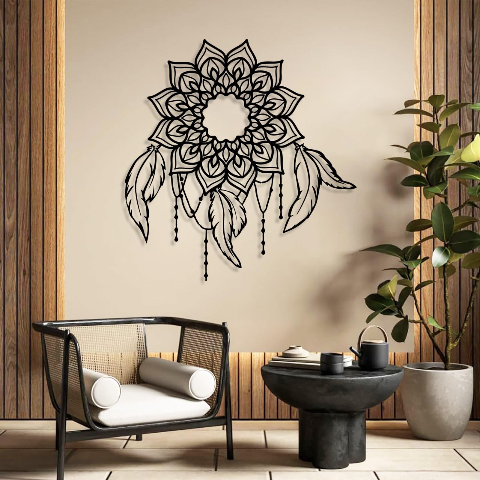 Boho Metal Dream Catcher Wall Hanging - 41